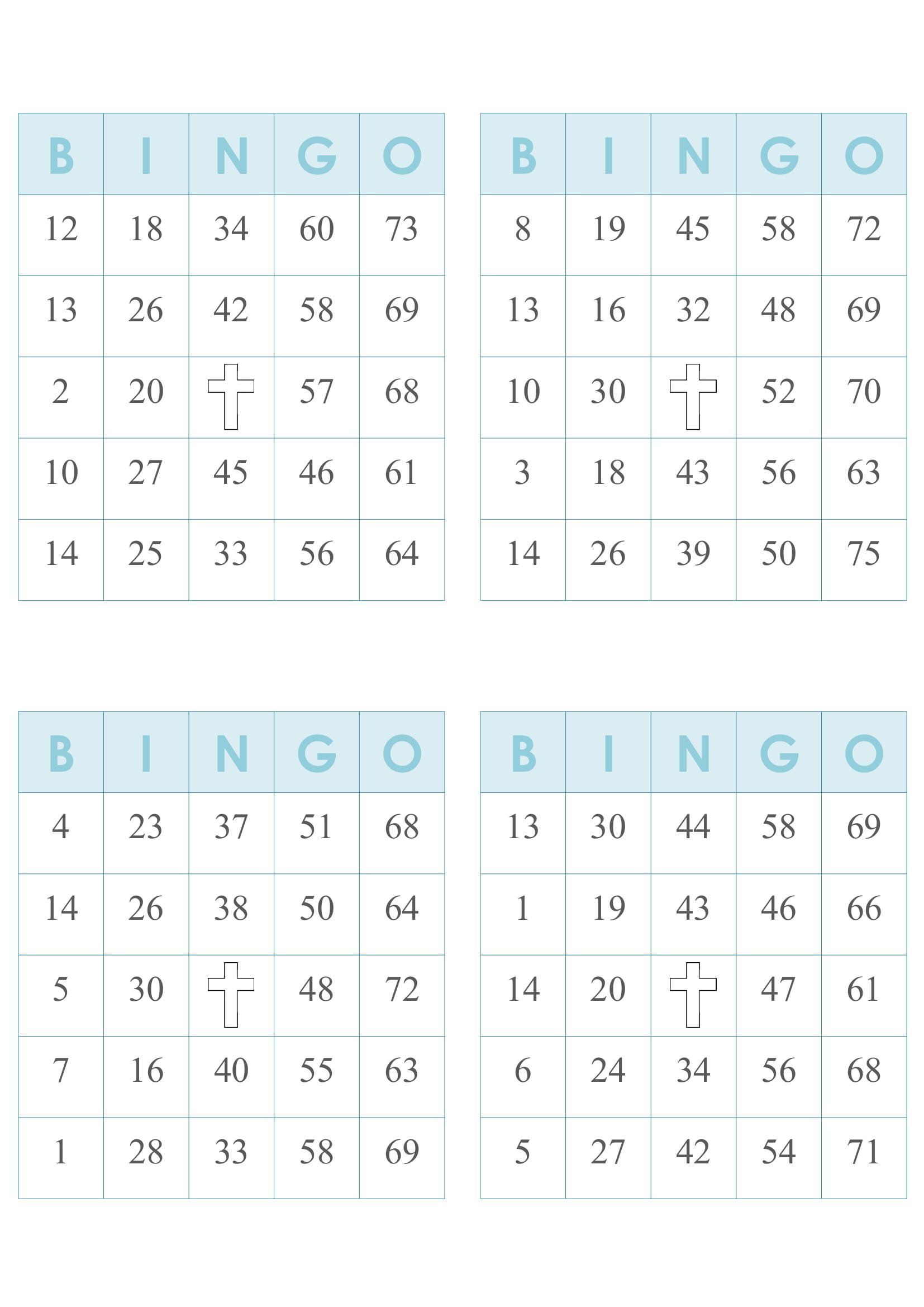 2000 Bingo Cards, 4 Per Page, Immediate Pdf Download, Blue W