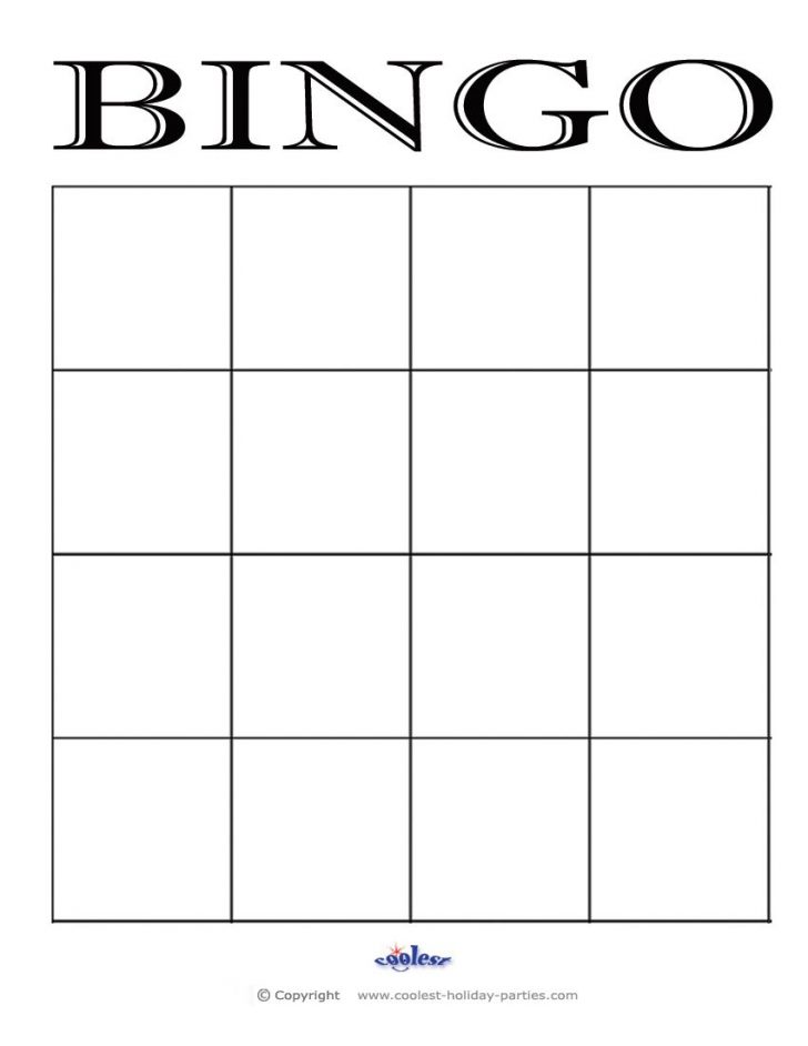 blank bingo template free printable