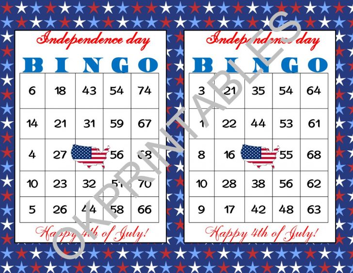 Printable July 4th Bingo Cards