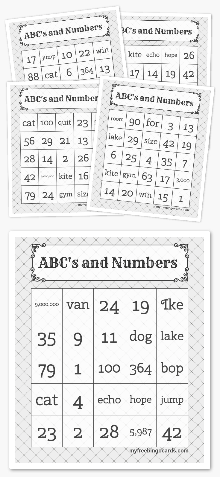 Abc&amp;#039;s And Numbers Bingo | Free Printable Bingo Cards, Bingo