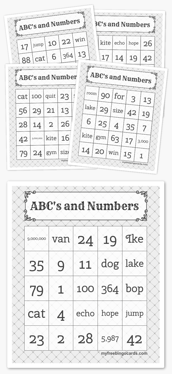 Printable Bingo Worksheet