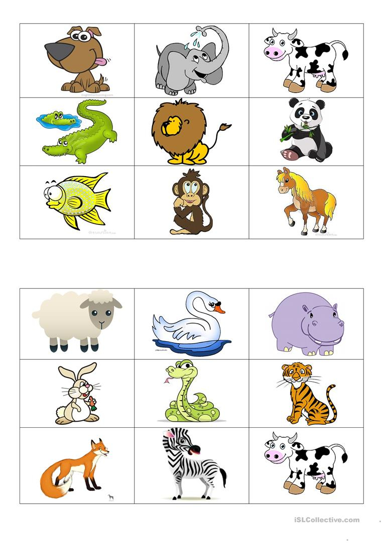 Animals Bingo Cards - English Esl Worksheets For Distance