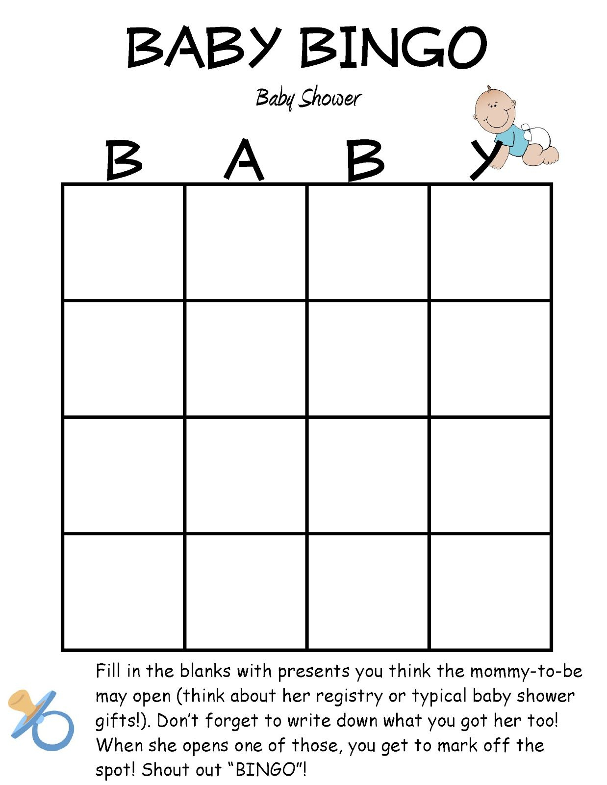 Baby-Shower-Bingo-Card-Template-Free (1238×1600) | Baby