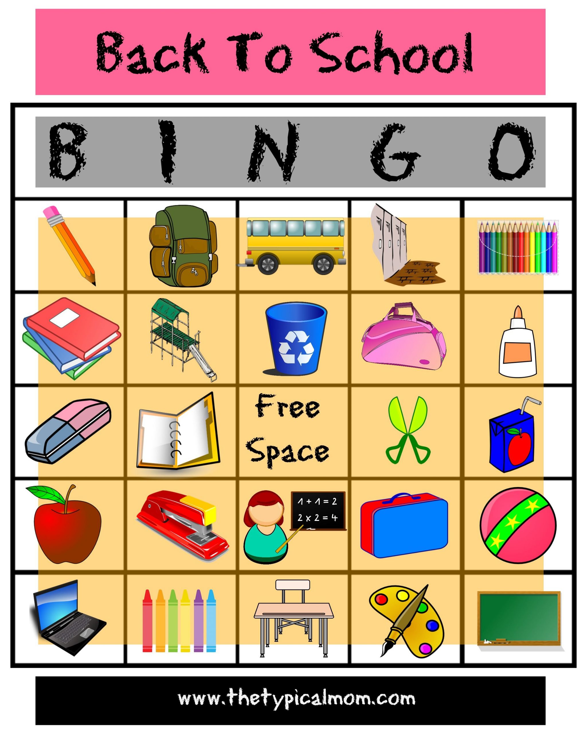 Back To School Bingo | Printable Activities For Kids, Back