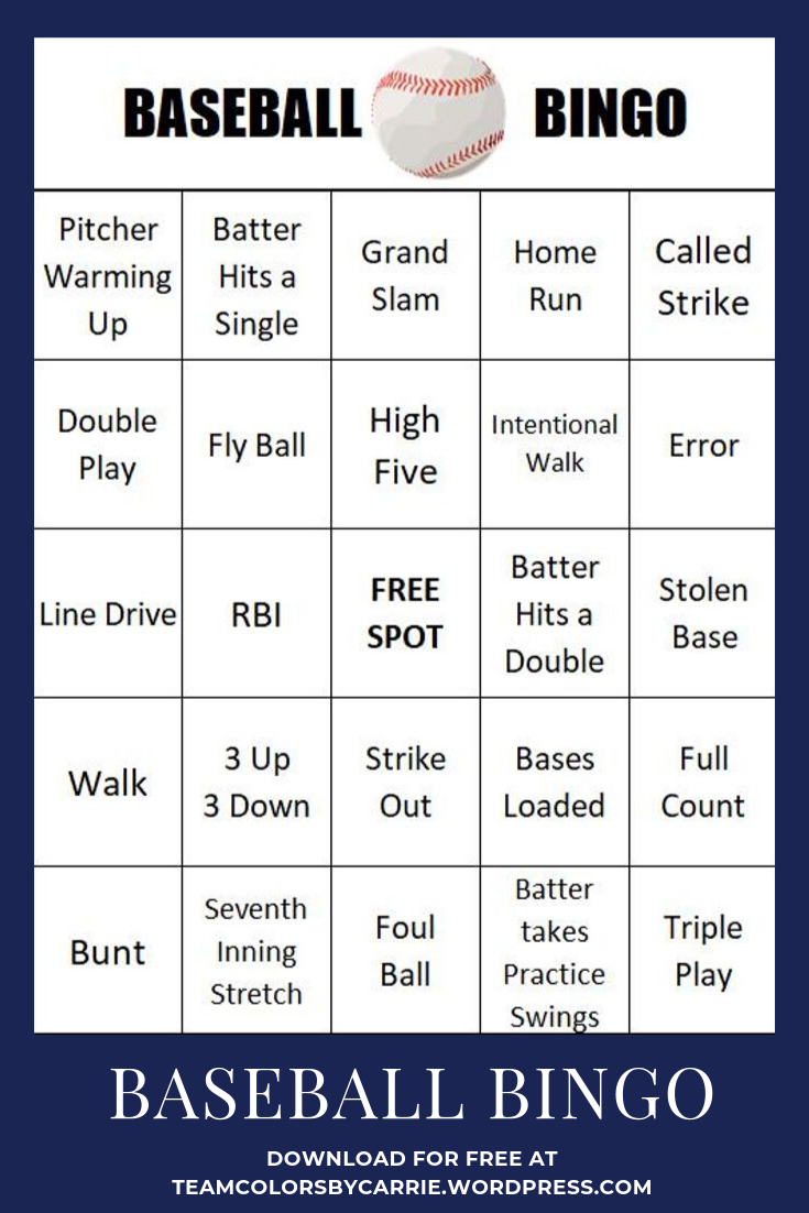 Baseball Playoffs Party Games – Baseball Bingo | Baseball