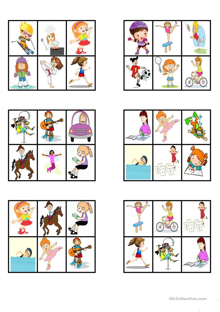 Bingo - &amp;quot;action Verbs&amp;quot; - English Esl Worksheets For Distance