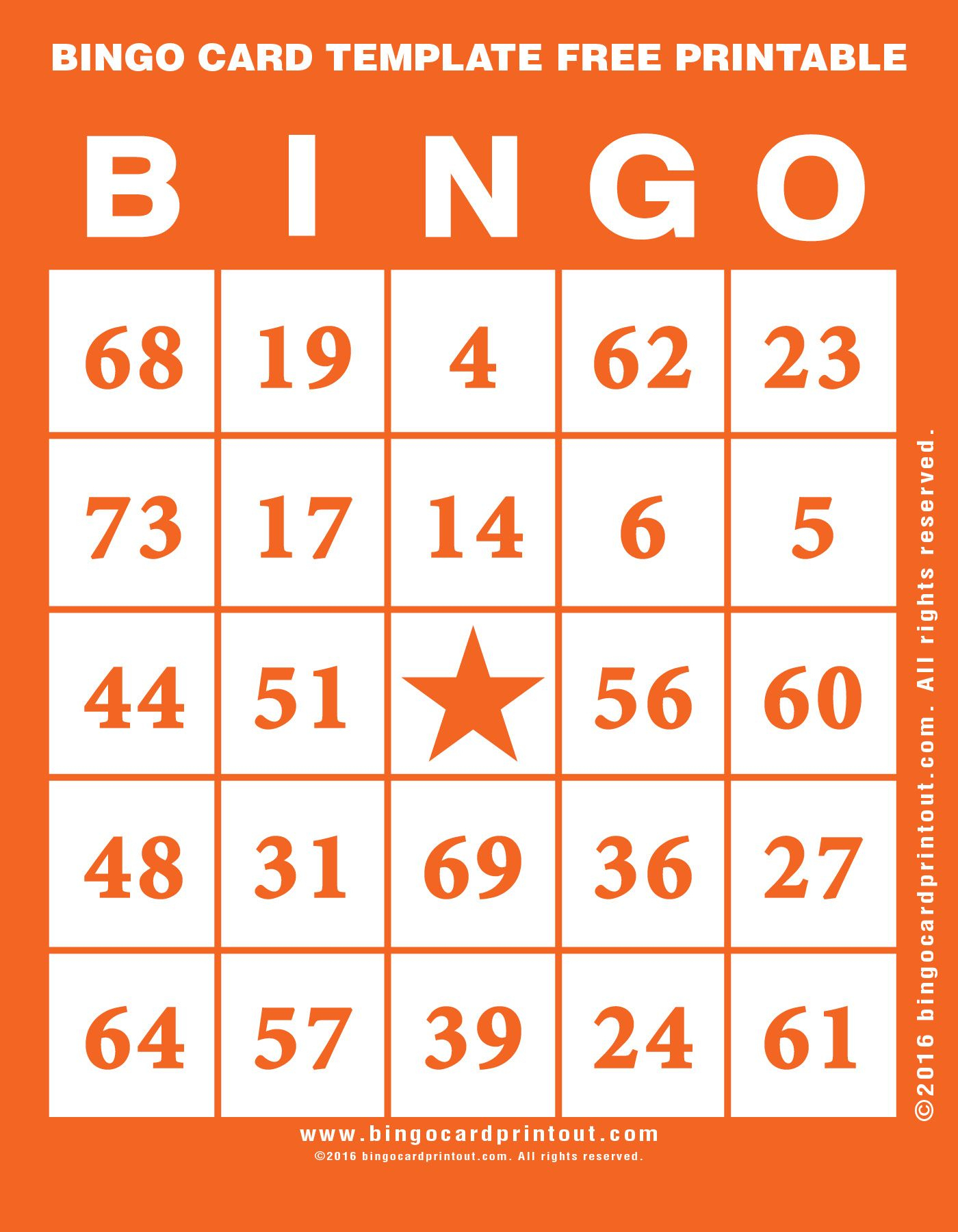 Bingo Card Template Free Printable 2 | Bingo Card Template