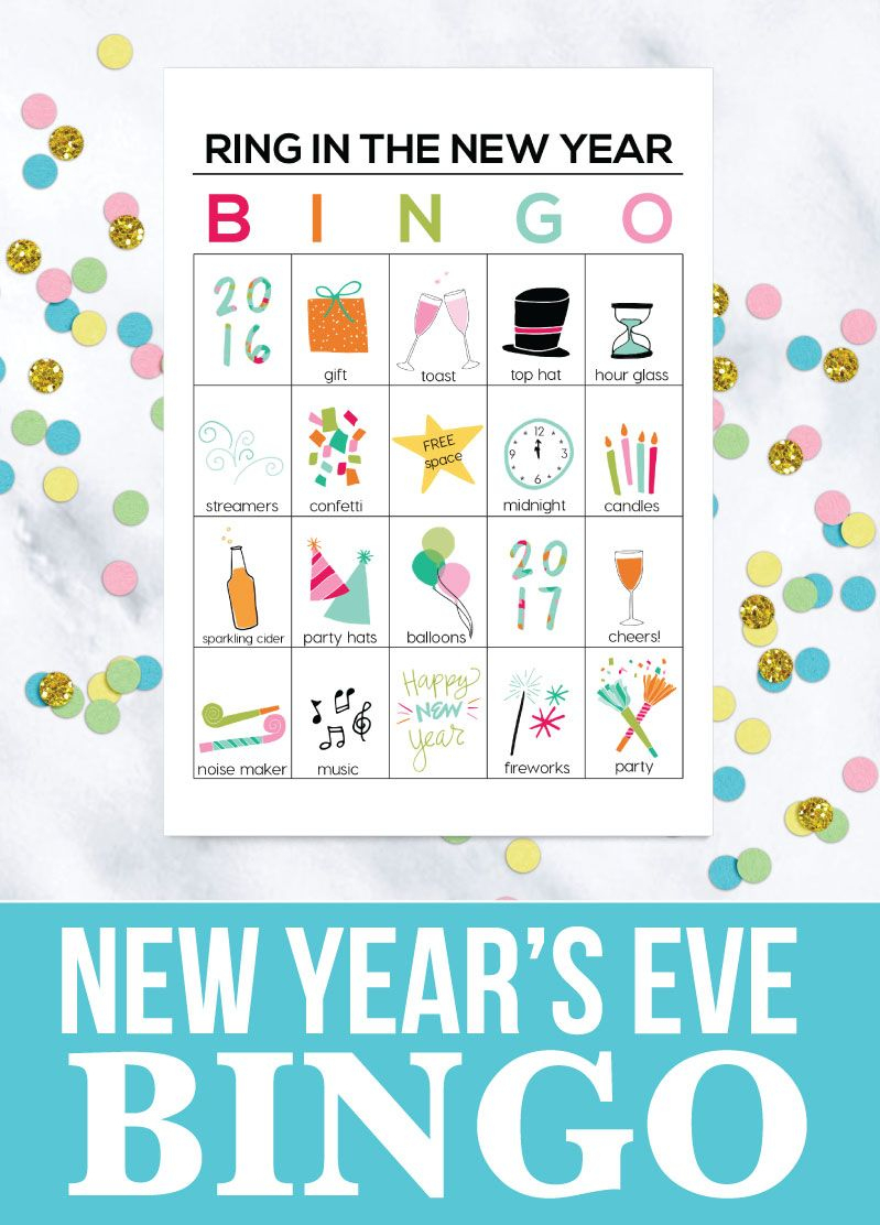 Bingo New Year Printables | New Year&amp;#039;s Eve Crafts, Kids New