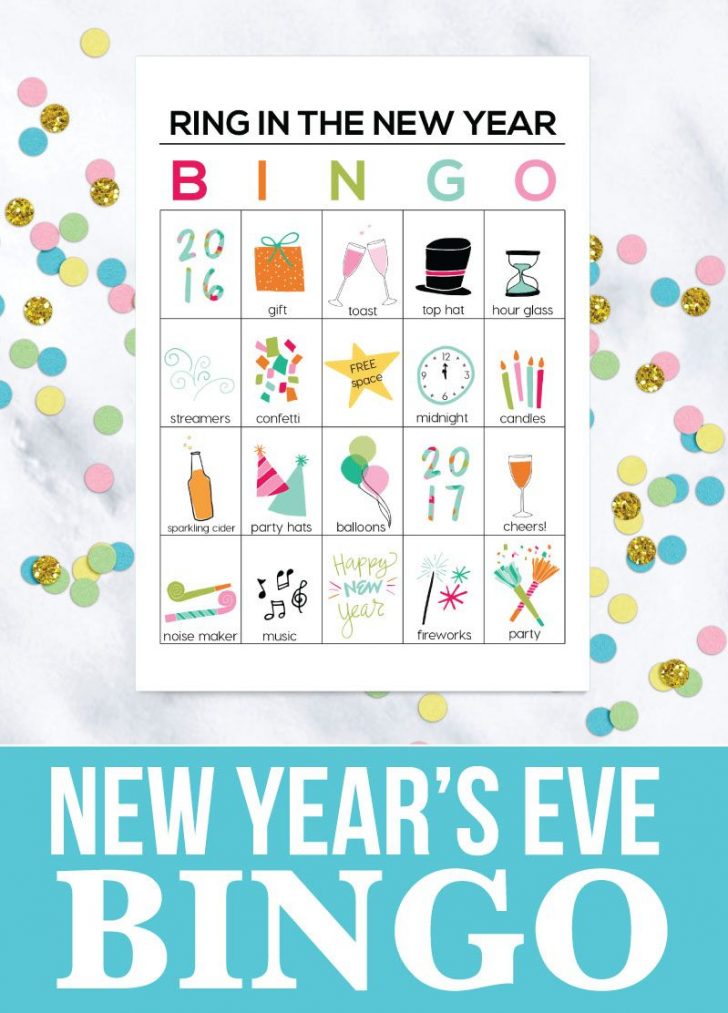 Free Printable New Years Bingo 20 Cards