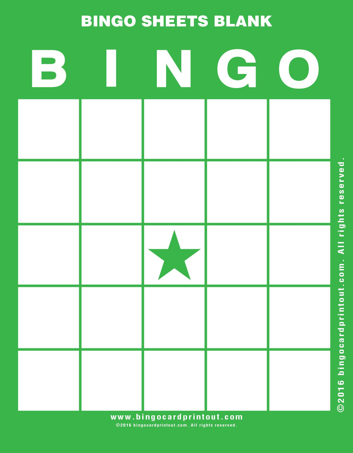 Bingo Sheets Blank 4 | Bingo Cards Printable, Bingo Card