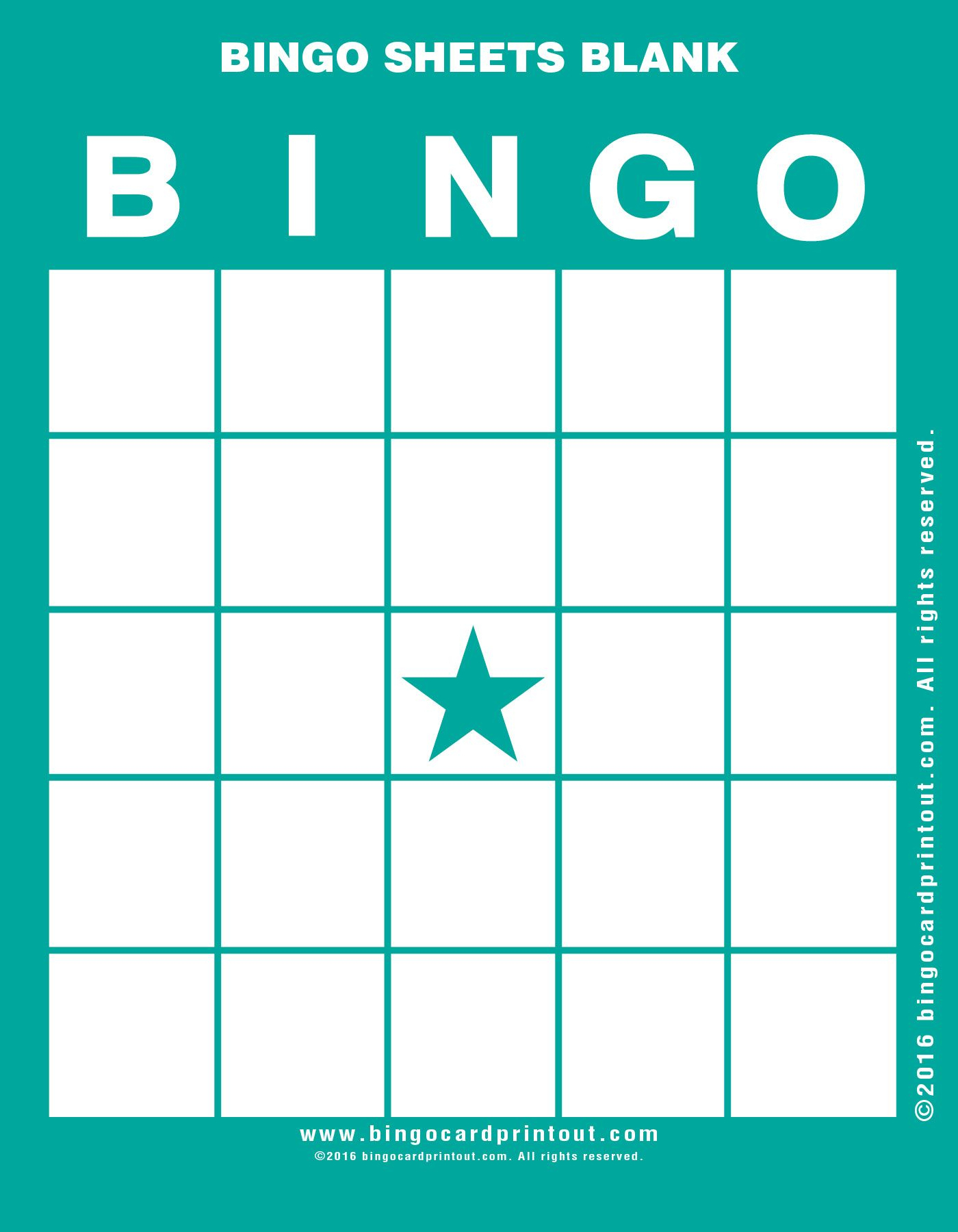 Bingo Sheets Blank 5 | Bingo Cards Printable, Bingo Card