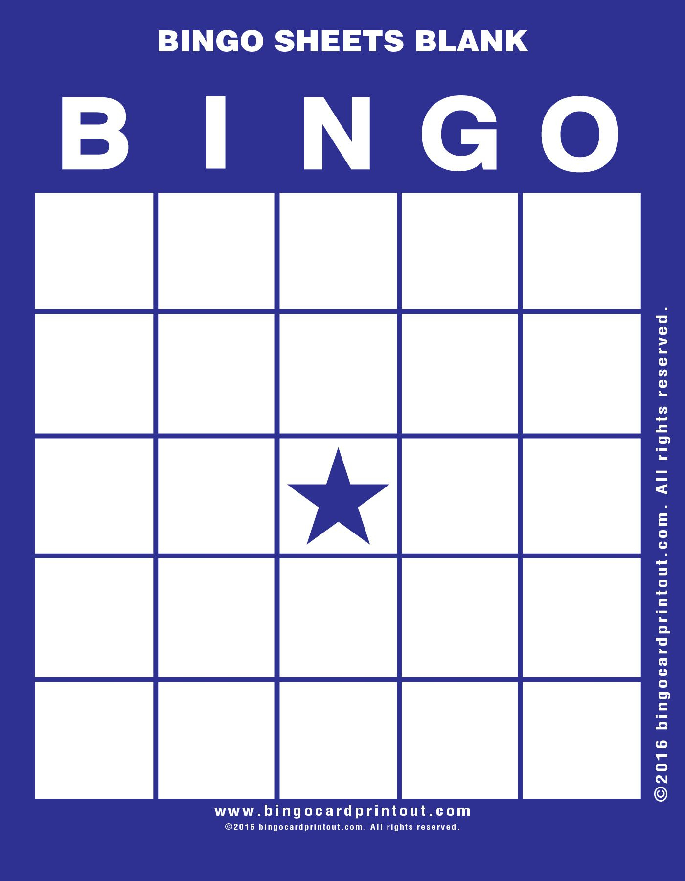 Bingo Sheets Blank 6 | Bingo Cards Printable, Bingo Card