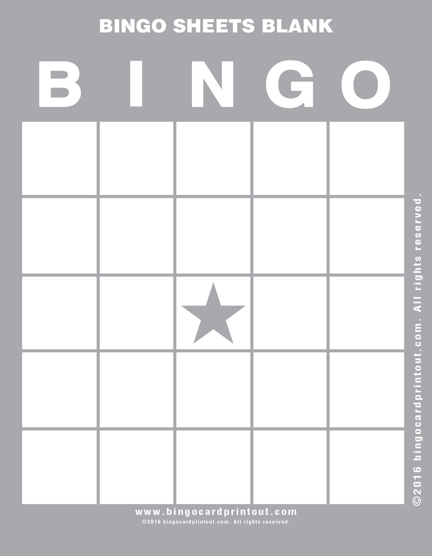 Bingo Sheets Blank | Bingo Sheets, Bingo Card Template