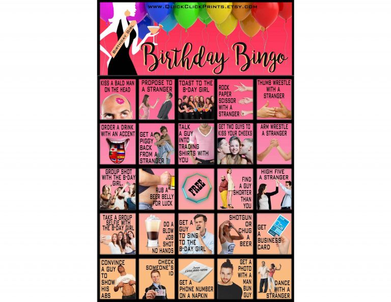 Birthday Bingo 30 Cards Birthday Dares Birthday Party Printable