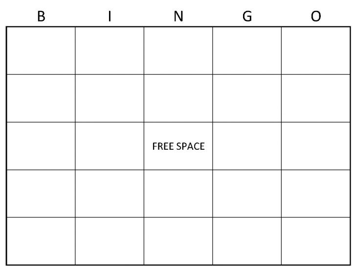 Printable Blank Bingo Cards For Teachers