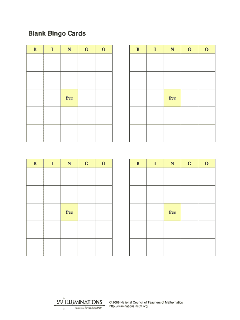 Blank Bingo Cards - Fill Out And Sign Printable Pdf Template | Signnow