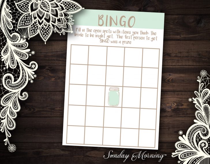 Mason Jar Bingo Card Printable