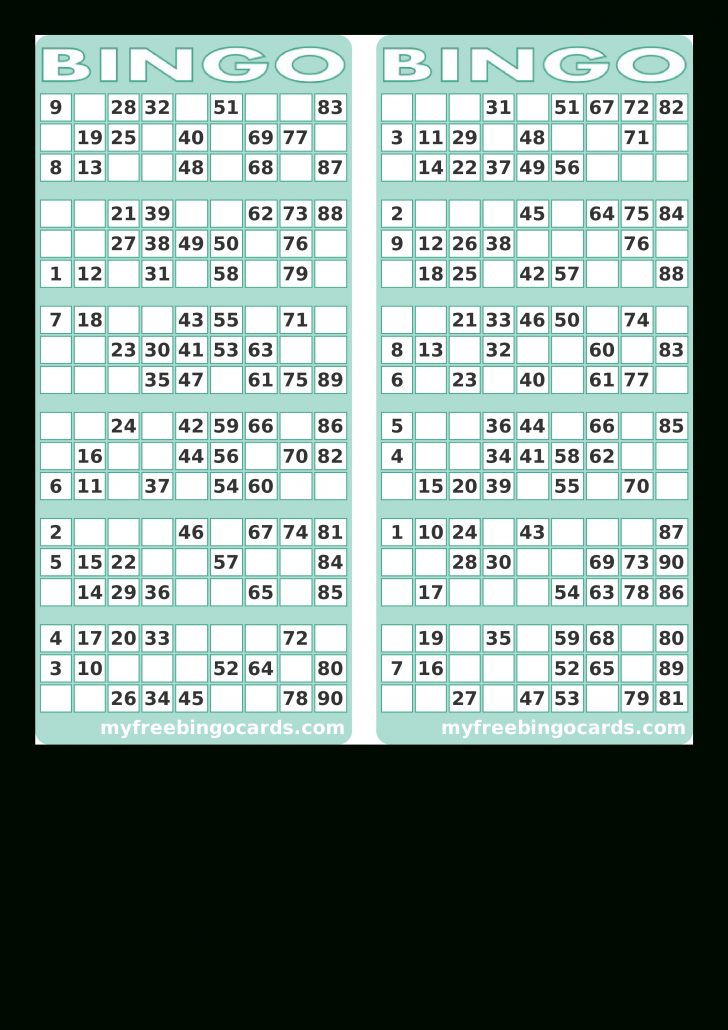 Random Number Printable Bingo Cards