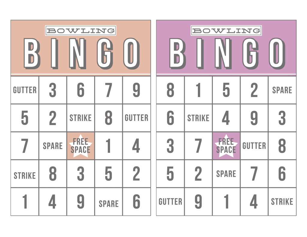 Bowling Bingo Printable Card 01 - Box