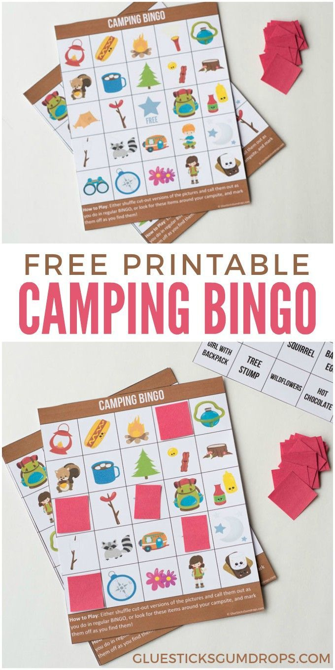 Camping Bingo Free Printable Cards | Camping Bingo, Camping