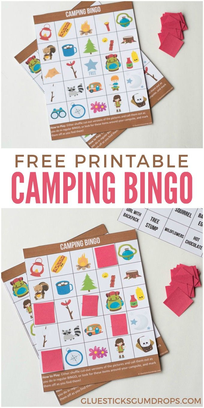 Camping Bingo Free Printable Cards | Walmart Kick Off 2018