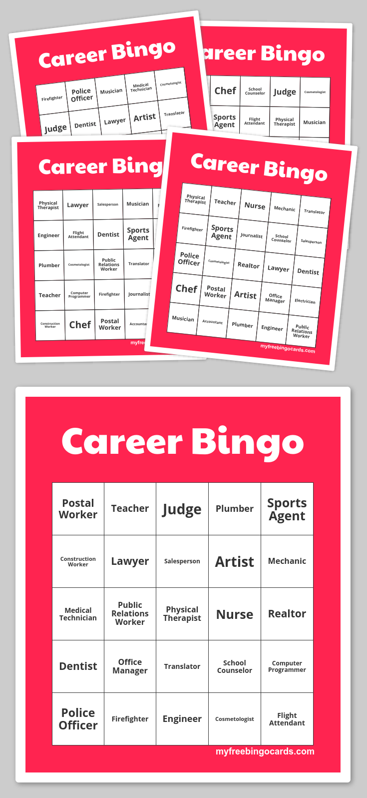 Career Bingo | Free Printable Bingo Cards, Bingo Cards, Free