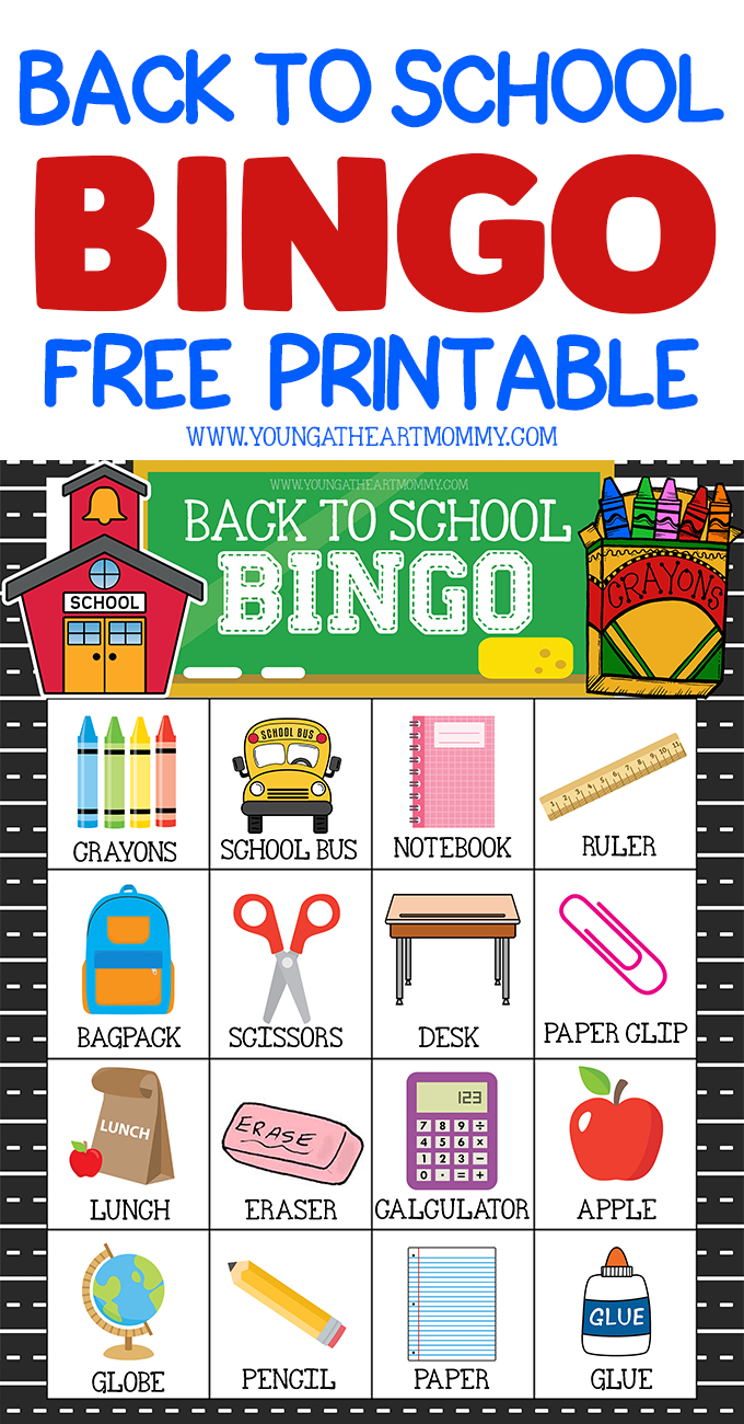 Free Printable School Bingo Cards