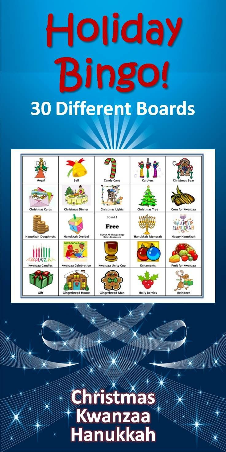 Christmas, Hanukkah, Kwanzaa Bingo Game | Christmas Crafts