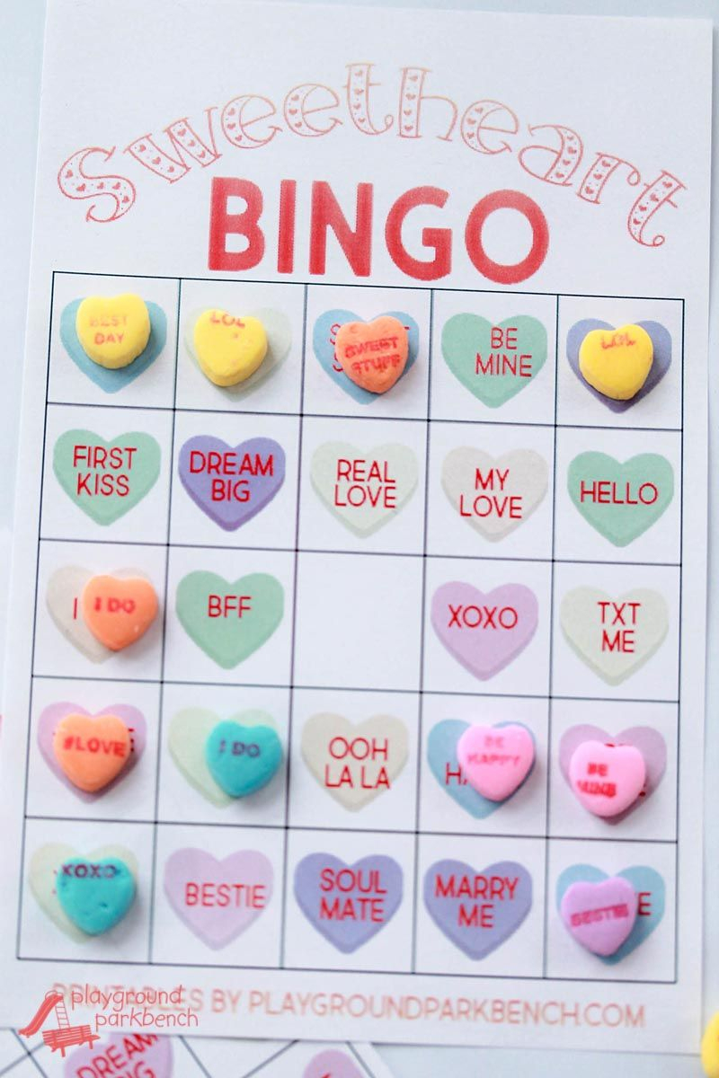 Conversation Heart Valentine Bingo Cards | Valentine Bingo