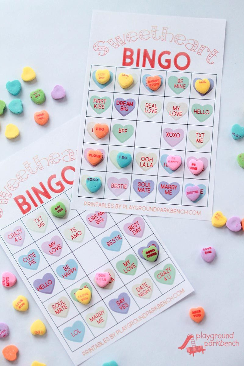 Conversation Heart Bingo Printable Cards - Printable Bingo Cards