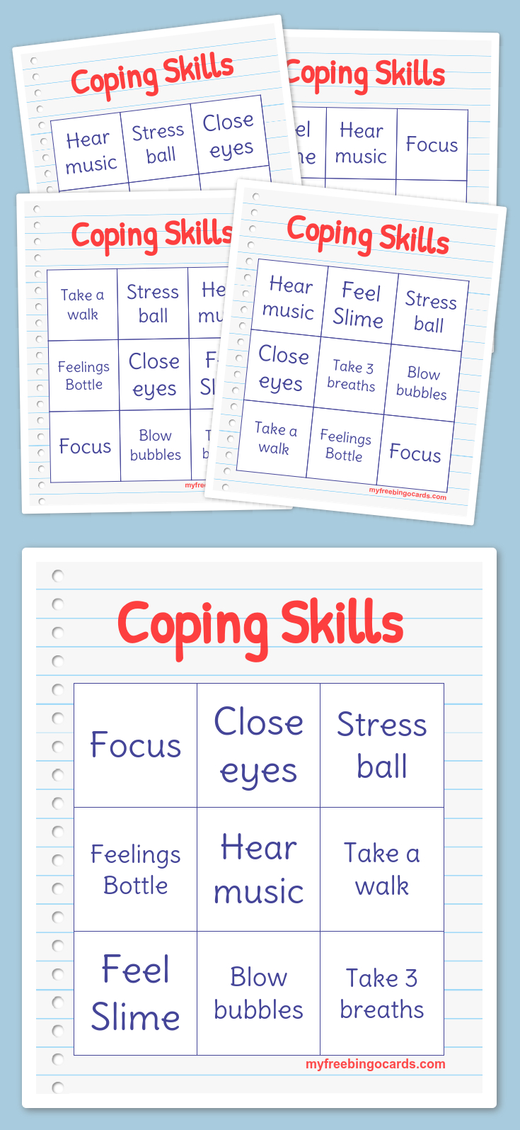 Coping Skills Bingo | Bingo Printable, Free Printable Bingo