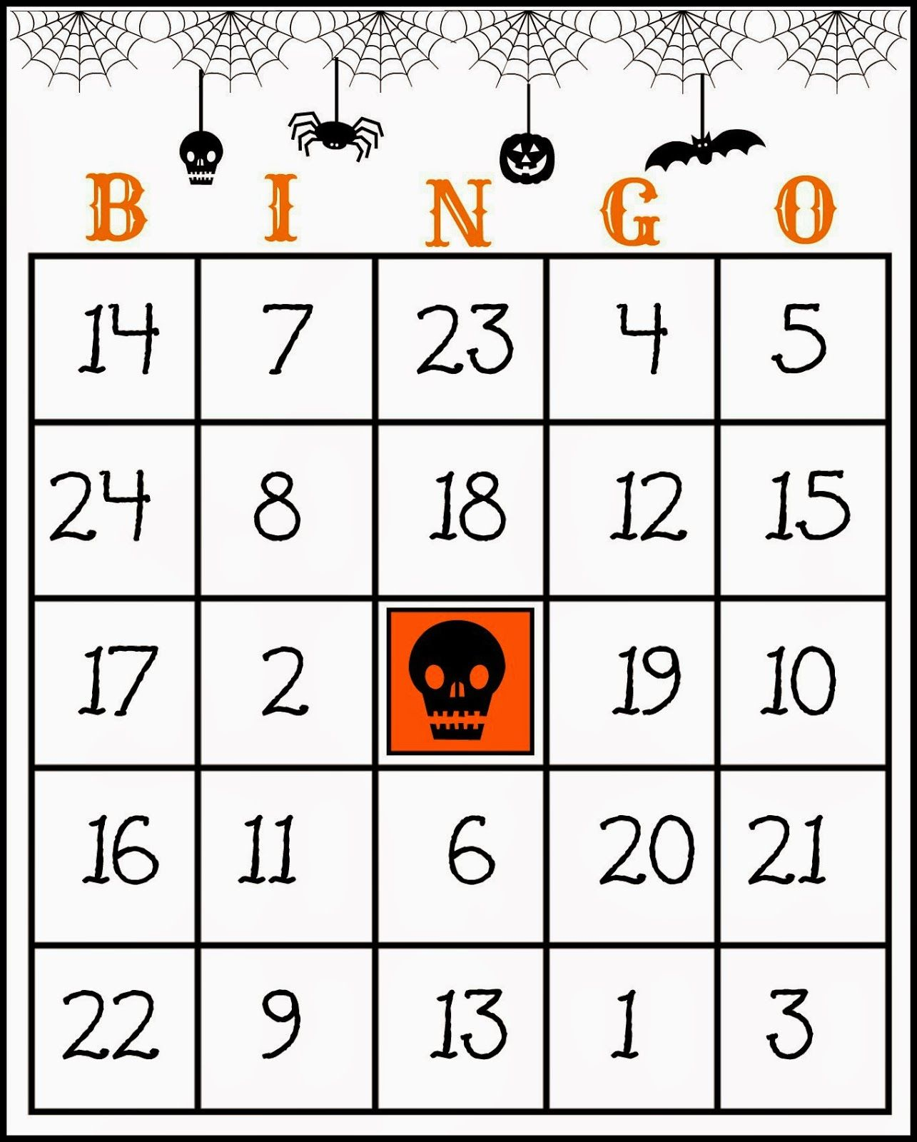 Free Printable Halloween Bingo Cards 1 75 Printable Bingo Cards