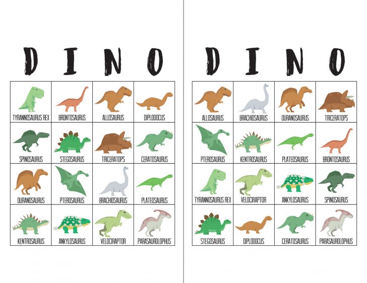 Printable Dino Bingo Cards