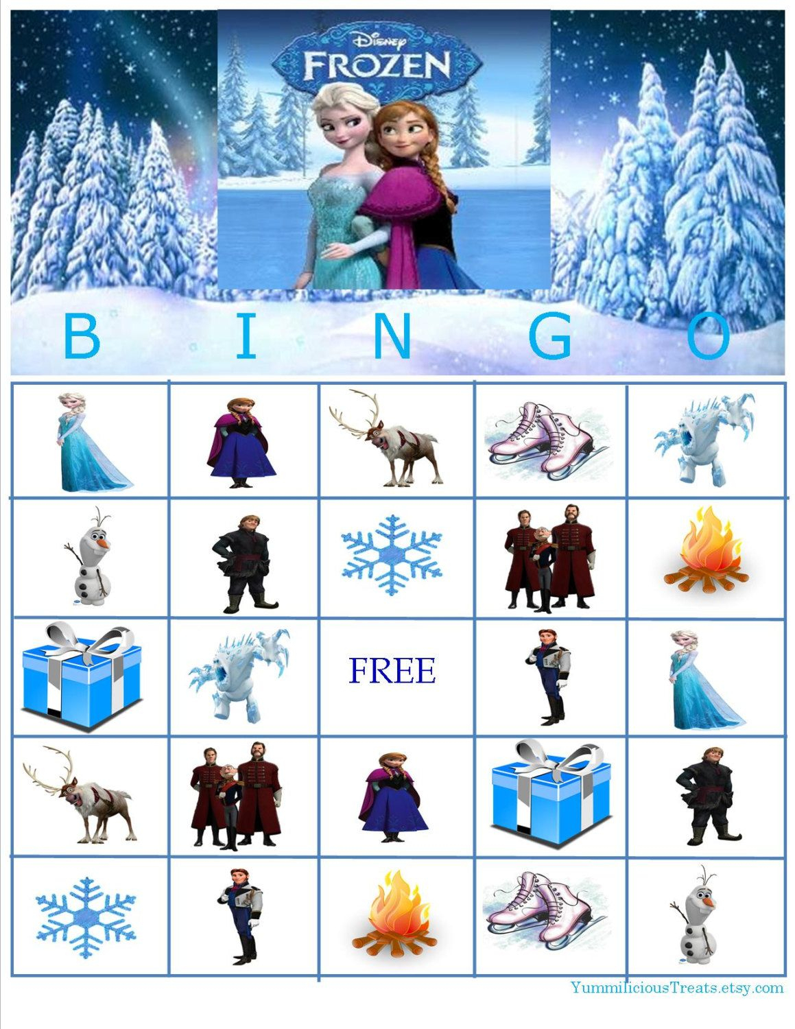 Disney Frozen Bingo Instant Downloadyummilicioustreats