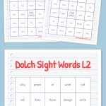 Dolch Sight Words L2 Bingo | Free Printable Bingo Cards