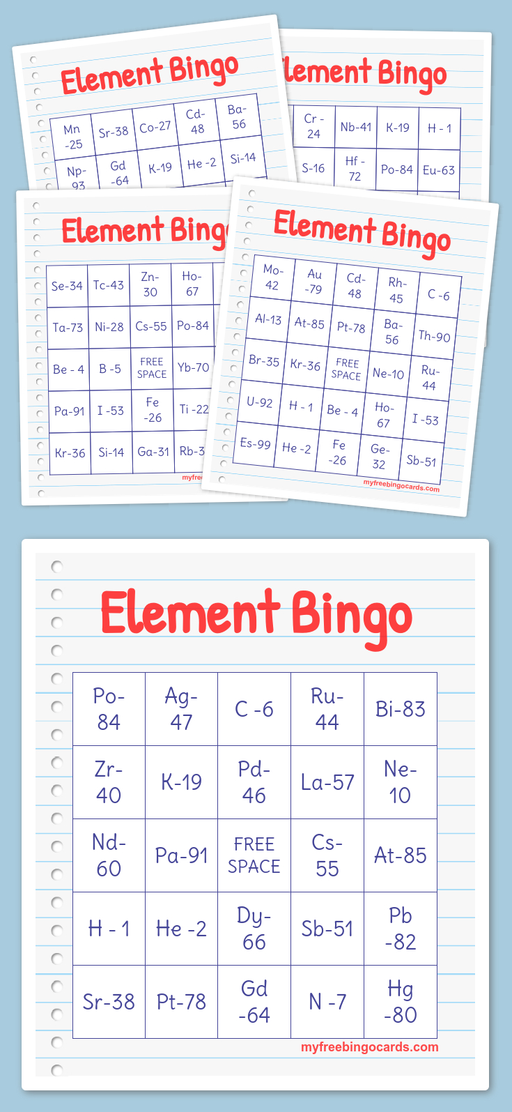 Element Bingo | Bingo Cards Printable, Free Printable Bingo