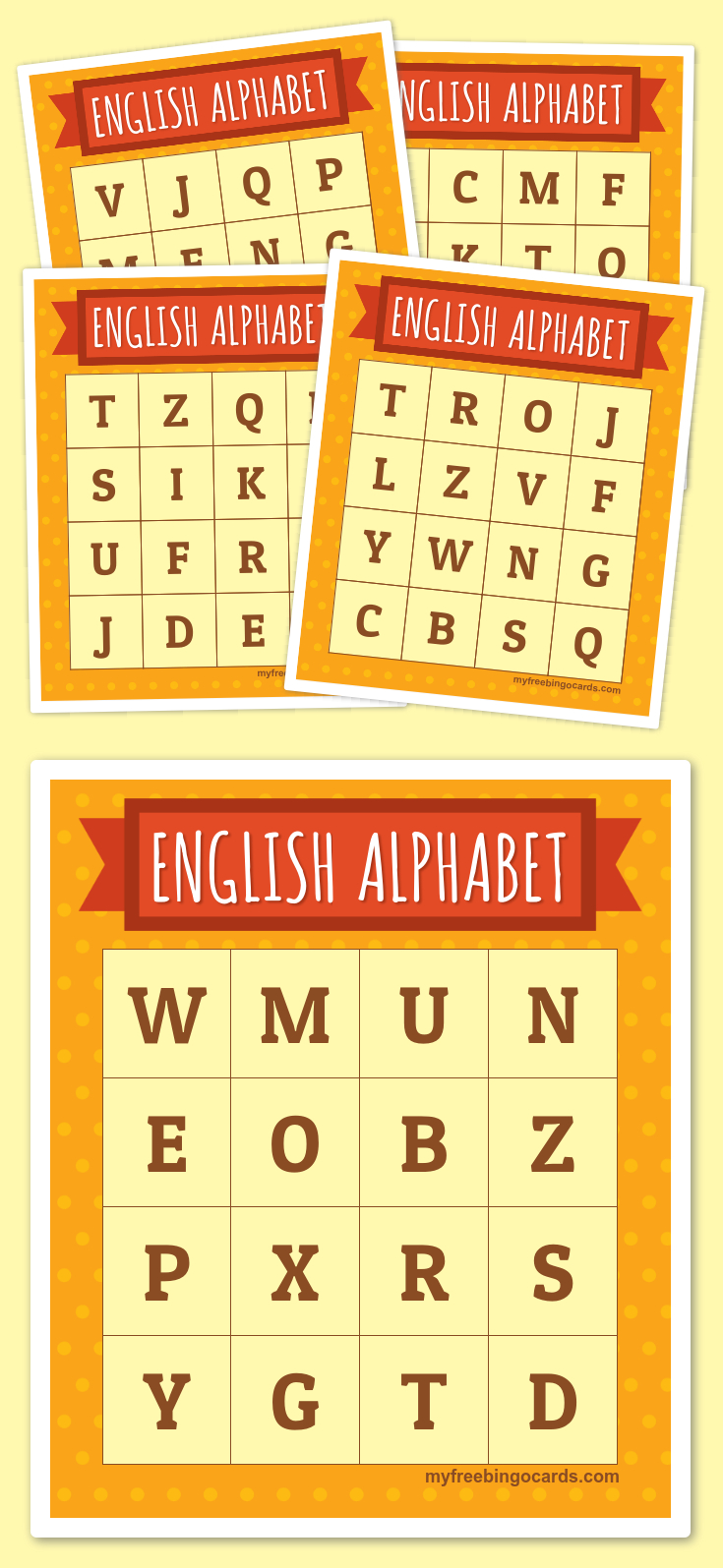 English Alphabet Bingo