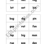 English Worksheets: Cvc Bingo Card