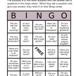 Esl Bingo Free Worksheet: Stand Up Bingo   All Esl