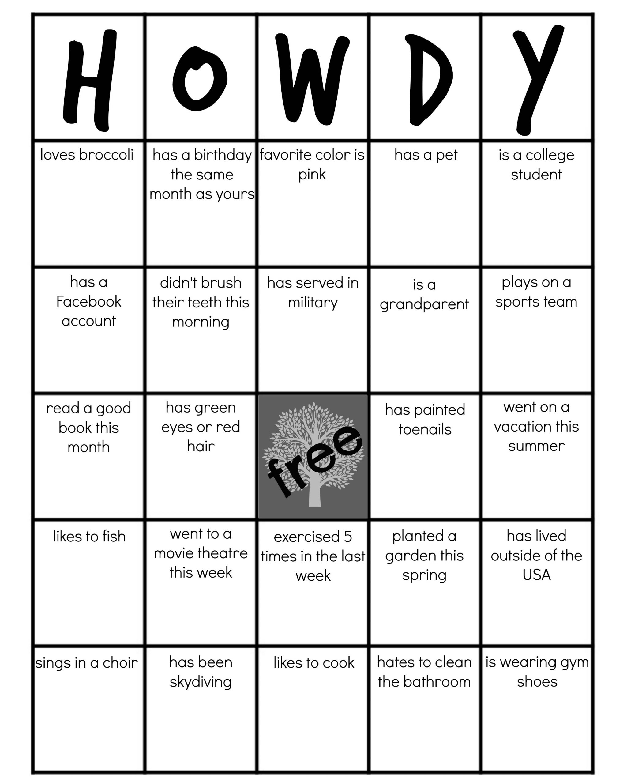 Family Reunion: Get-To-Know-You Bingo