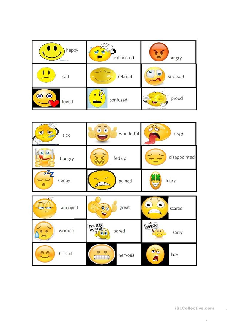 Feelings Bingo&amp;quot; - English Esl Worksheets For Distance