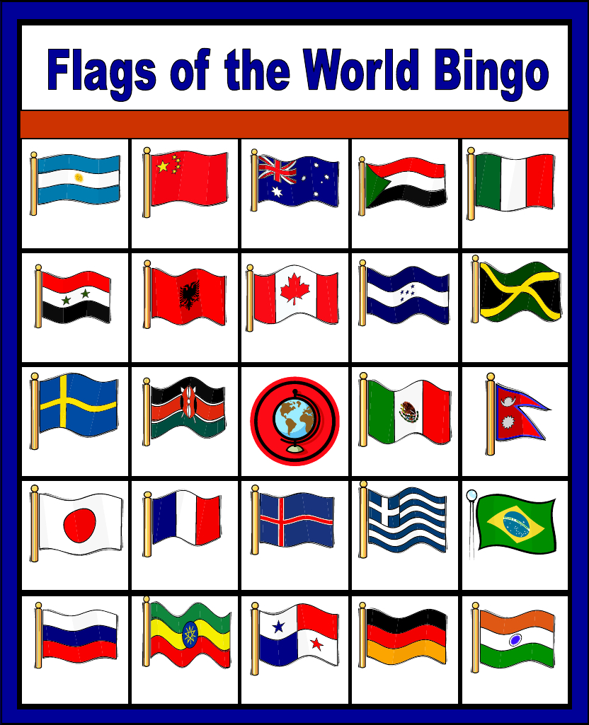 Flags Of The World Bingo - Free Printable (Only Enough For 6