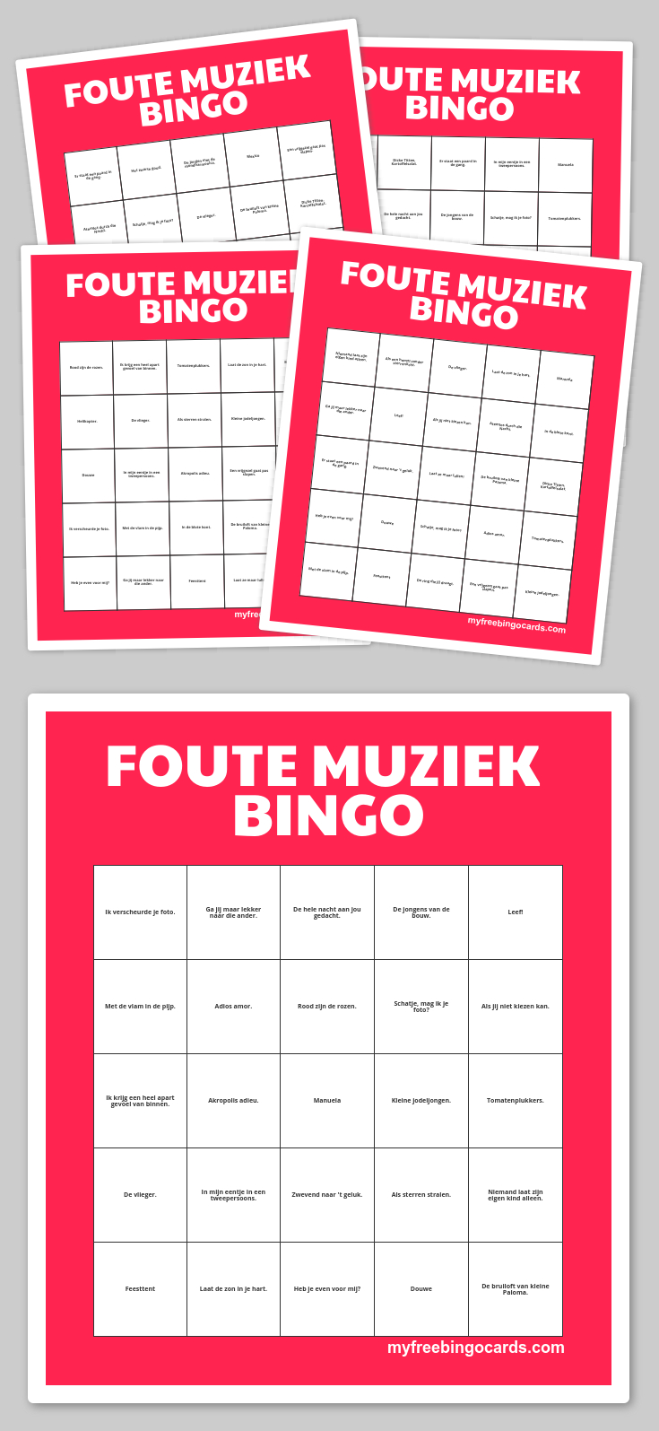 Foute Muziek Bingo | Kinderdienst, Muziek