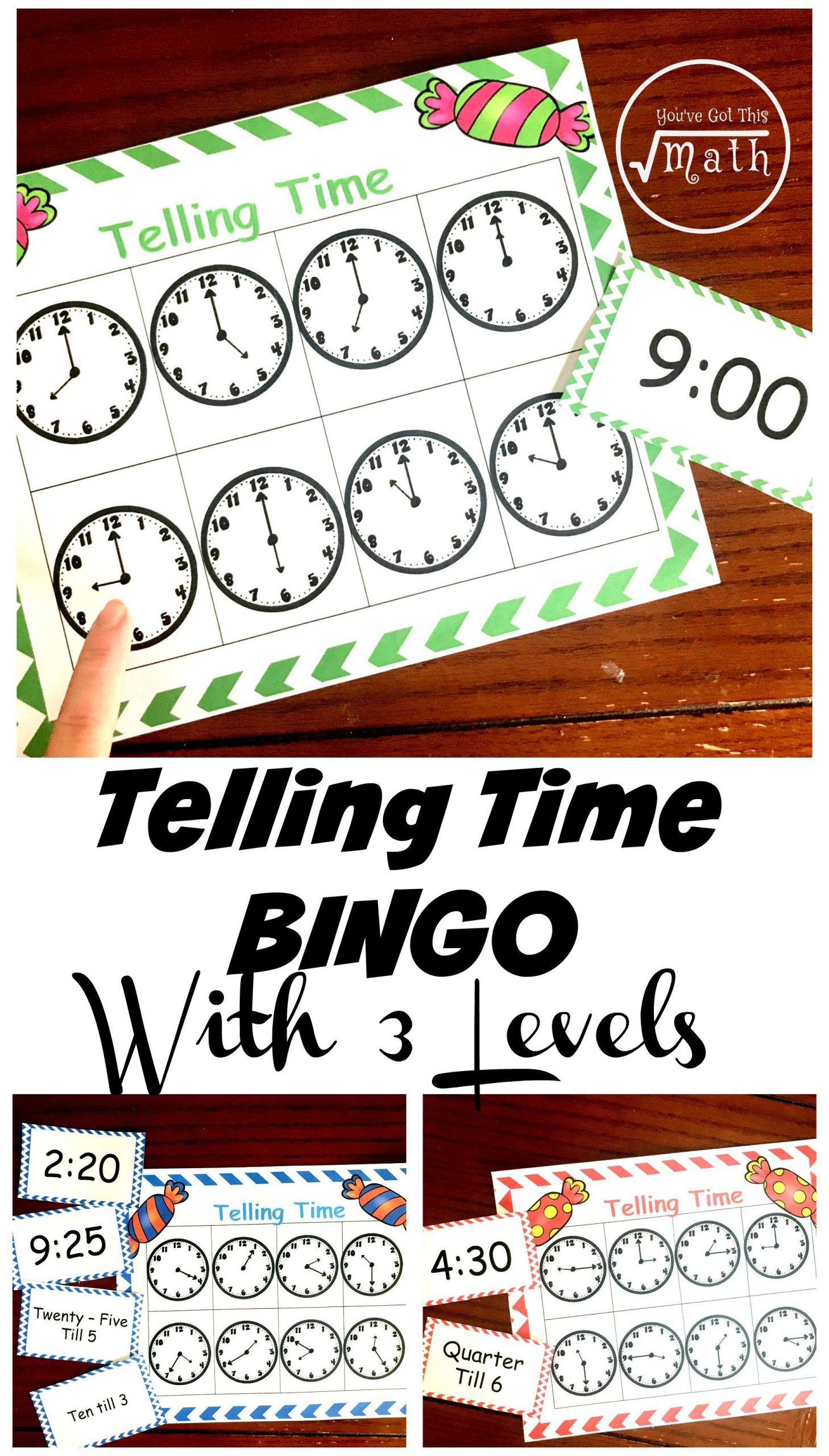 Free Bingo Game To Practice Telling Time For Kids | Telling