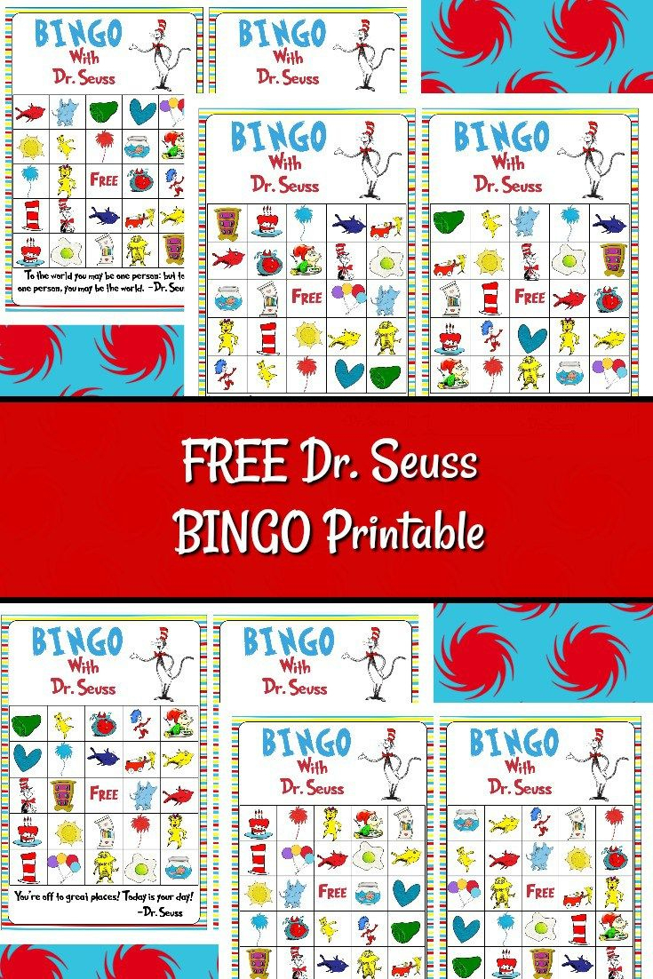 Free Dr. Seuss Bingo Printable | Dr Seuss Crafts, Dr Seuss Day