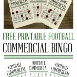 Free Football Commercial Bingo Printables | Super Bowl Party