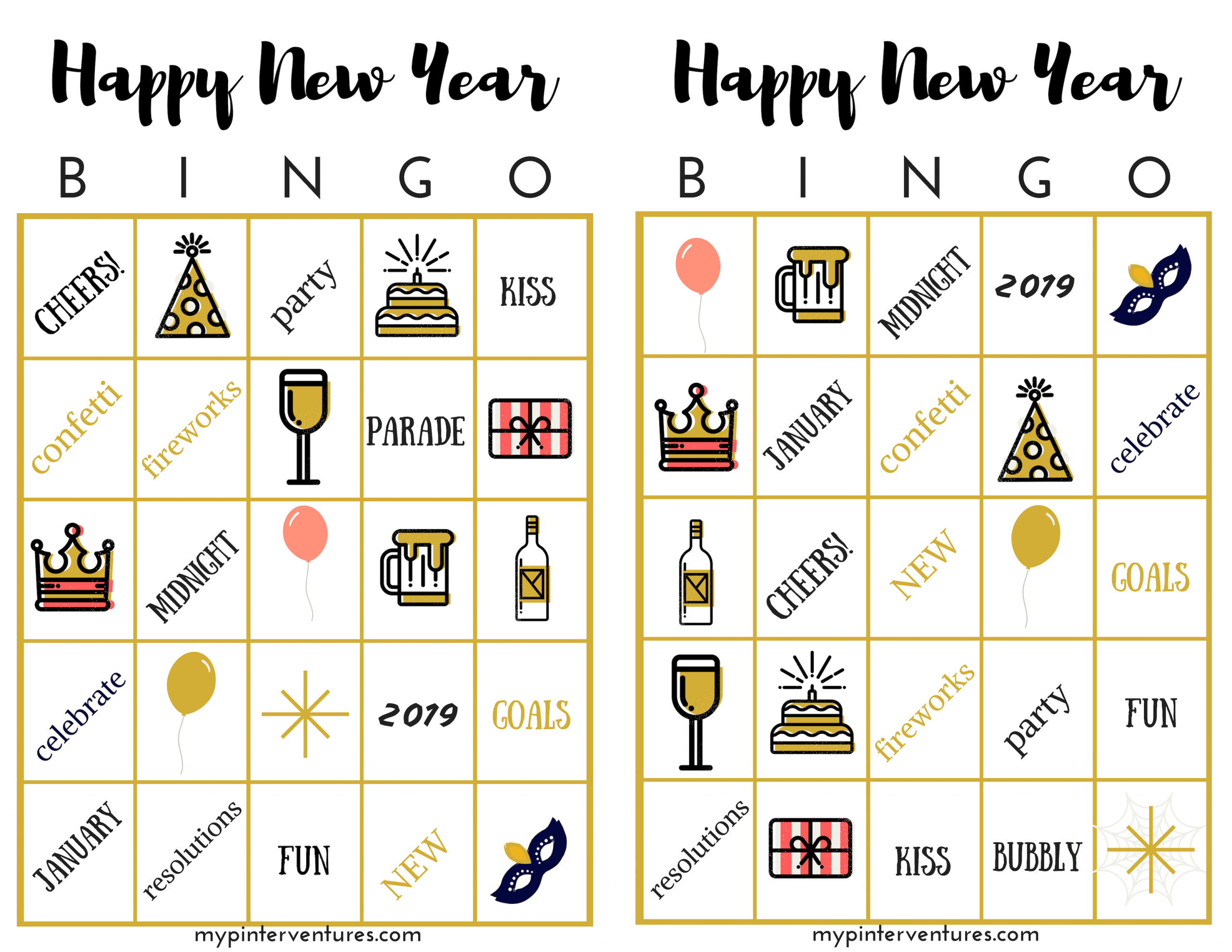 Free New Year&amp;#039;s Bingo Printable Game - New Year&amp;#039;s Party Game