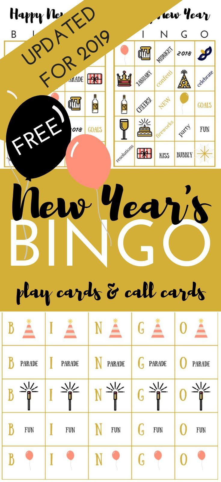 Free New Year&amp;#039;s Bingo Printable Game - New Year&amp;#039;s Party Game