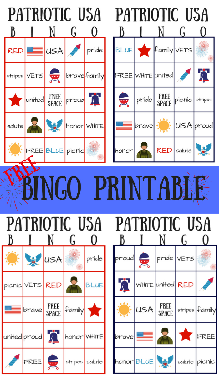 Free Patriotic Usa Bingo Printable - Summer Game | Bingo For