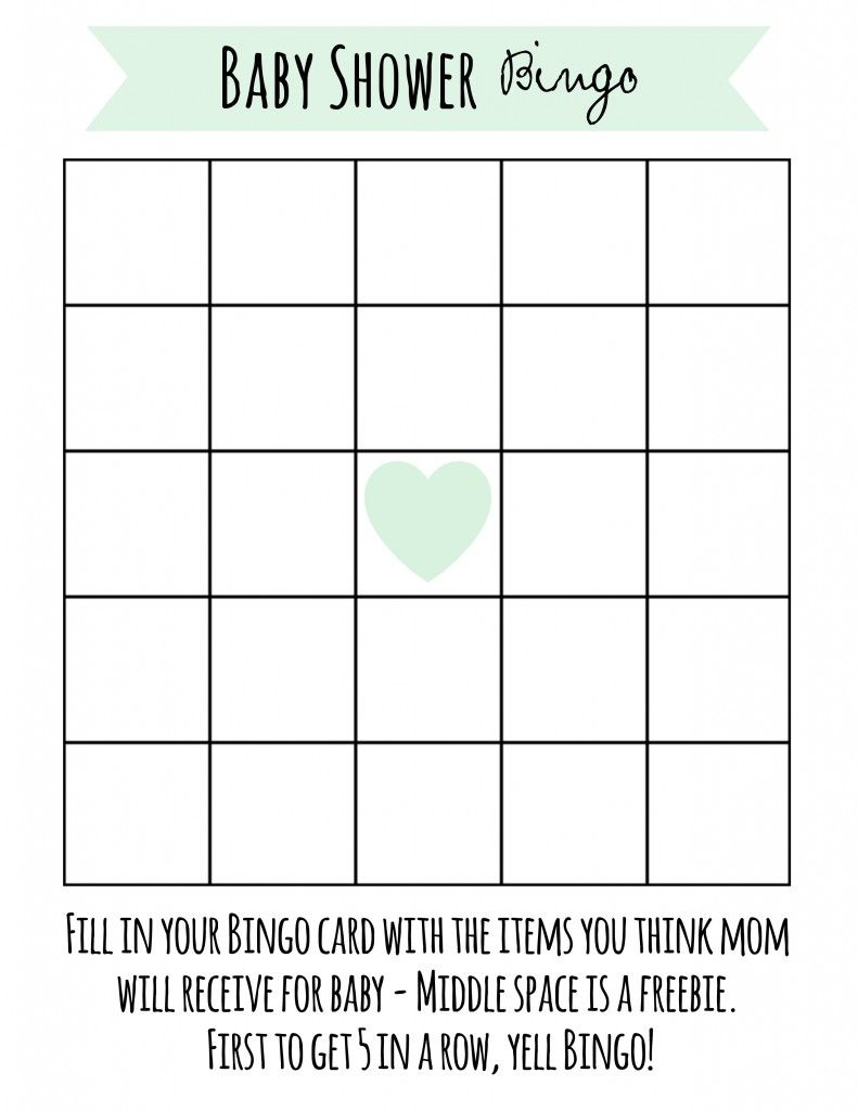 Free Printable Baby Shower Bingo | Baby Shower Bingo, Free